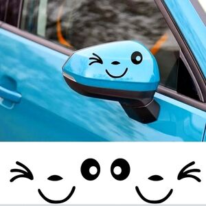 Auto Side Mirrors Wink Smiley Face Decals